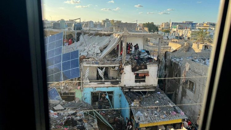 Et område i den palestinske flyktningleiren Ain al-Helweh i Libanon etter et israelsk luftangrep (8. mars 2026)