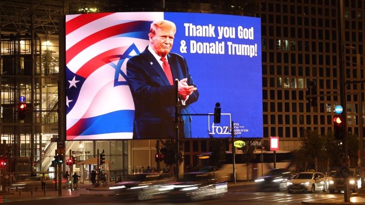 Image de Donald Trump à Tel Aviv le 12 mars 2026