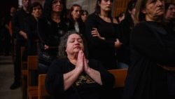 Падчас літургіі ў Вялікую пятніцу ў храме Святога Маруна ў Бейруце