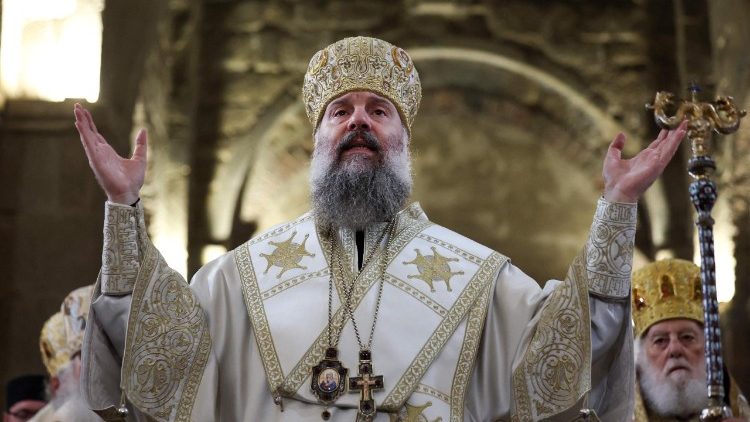 Lors de l'intrionisation du 142ᵉ archevêque de Mtskheta et Tbilissi, métropolite de Bitchvinta et d’Abkhazie et catholicos-patriarche de Géorgie, ce mardi 12 mai 2026.