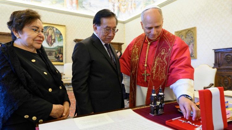 Pope Leo XIV receives the President of Peru in the Vatican