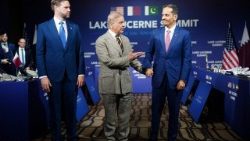 Diplomats from Pakistan, the U.S. and Qatar at the meeting in Switzerland