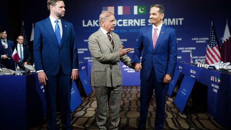 Diplomats from Pakistan, the U.S. and Qatar at the meeting in Switzerland
