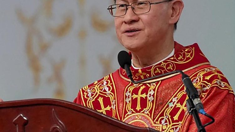 Kardinal Luis Antonio Tagle menyampaikan homili dalam Misa beatifikasi Pastor Fransiskus Xaverius Trương Bửu Diệp yang berlangsung di Tắc Sậy, Vietnam selatan, 2 Juli 2026.