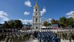 Šv. Sofijos šventovė Kyjive Ukrainos Nepriklausomybės 35-ųjų metinių dieną