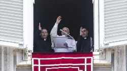 Pope Francis recites the Regina Coeli prayer