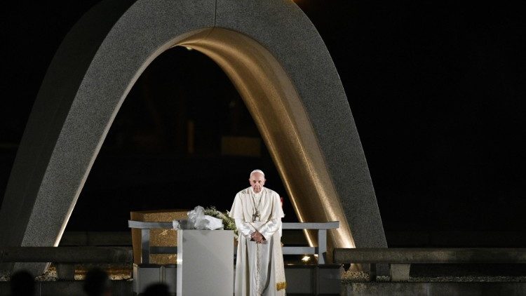 En 2019, la visite du Pape François au mémorial d'Hiroshima. 