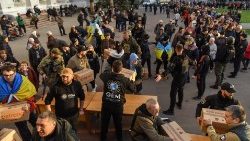 Humanitarian aid distribution in Ukraine