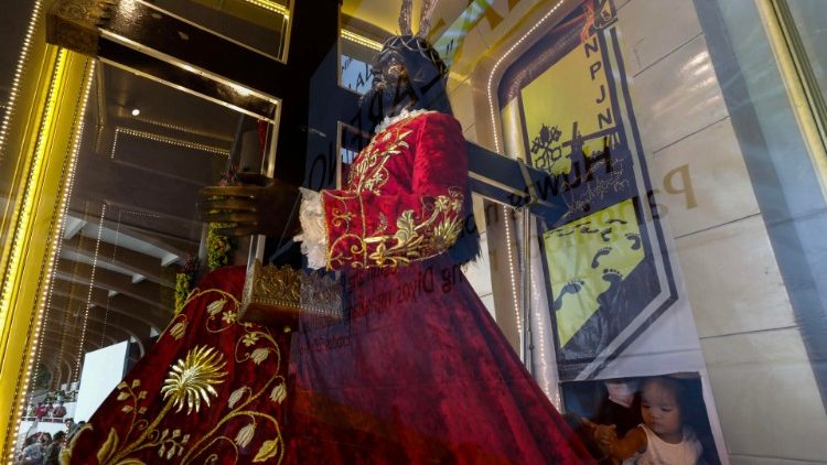 Dating back to the 17th, the wooden statue of Christ was blackened by a fire