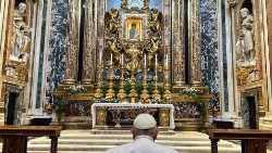 El Santo Padre se dirigió a la Basílica de Santa María La Mayor, para agradecer a la Madre de Dios por su 40 Viaje Apostólico Internacional.