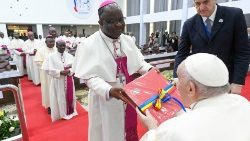Papst Franziskus bei der Begegnung mit Bischöfen und Kirchenvertretern des Kongo