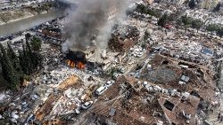 Un'immagine della distruzione provocata dal terremoto in Turchia