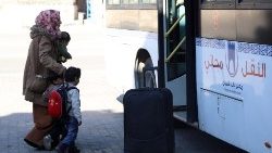 Eine syrische Familie verlässt ihre Heimat