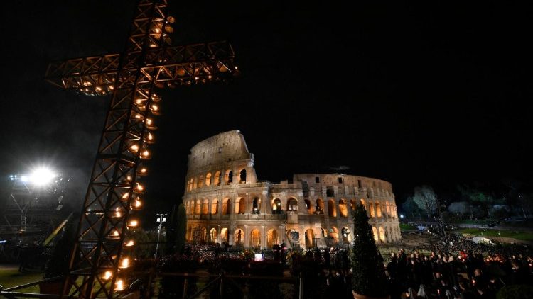 Via Crucis - Way of the Cross at the Colosseum in Rome
