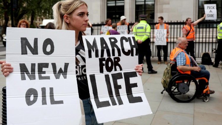 Die Umweltaktivisten „Just Stop Oil“ fordern den Ausstieg aus fossilen Brennstoffen