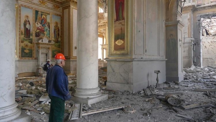 Die orthodoxe Kathedrale von Odessa wurde im Juli bei einem russischen Angriff schwer beschädigt