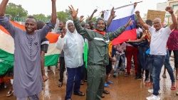 Coup supporters in Niger's capital Niamey