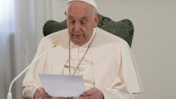 Pope Francis reciting the Angelus Domini