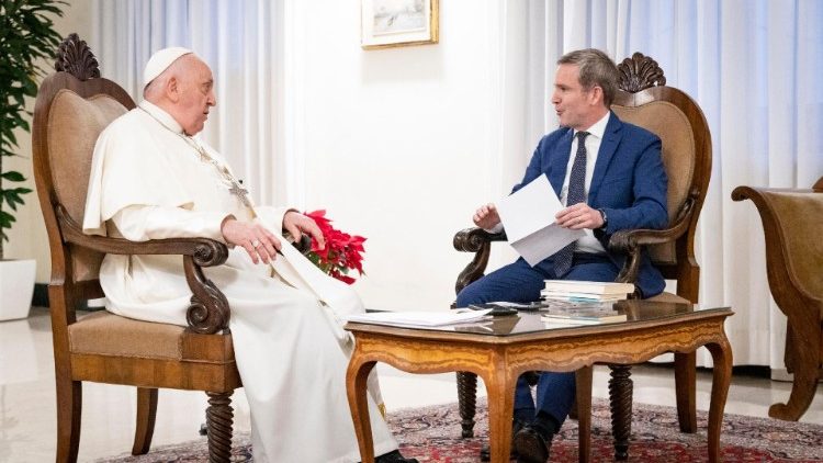 Il Papa con il giornalista Javier Martínez-Brocal 