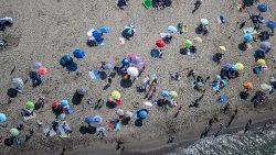 Plages de la Versilia dans le nord-ouest de la Toscane, en Italie, en août.