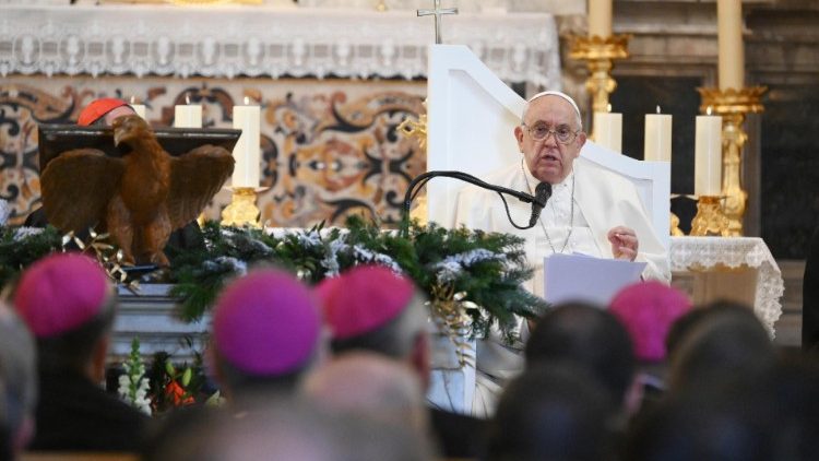 Papa Francisco na Catedral de Nossa Senhora da Assunção, em Ajácio