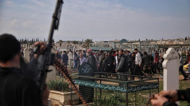 Funeral for Syrian security forces killed in recent attacks