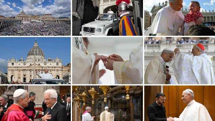 ലിയോ പതിനാലാമൻ പപ്പാ തന്റെ ശുശ്രൂഷാനിയോഗം ആരംഭിക്കുന്നതിന്റെ ഭാഗമായി മെയ് 18 ഞായറാഴ്ച രാവിലെ വത്തിക്കാനിൽ നടന്ന ചടങ്ങുകളിൽനിന്ന്.