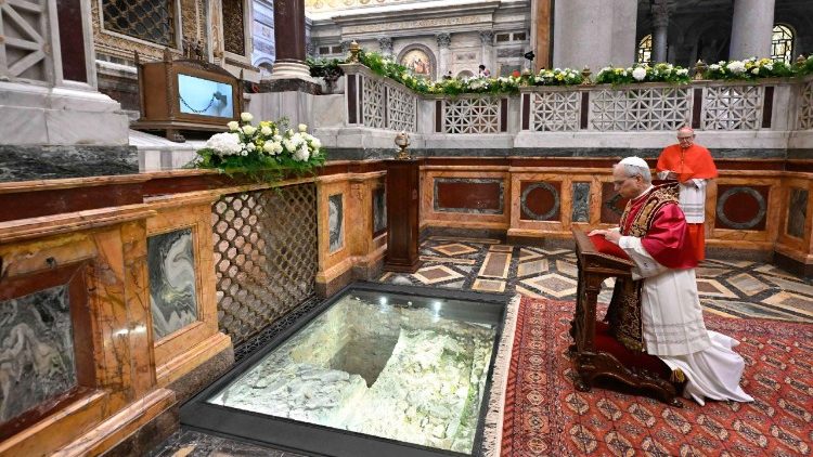 Papa Leone XIV in visita alla basilica di San Paolo