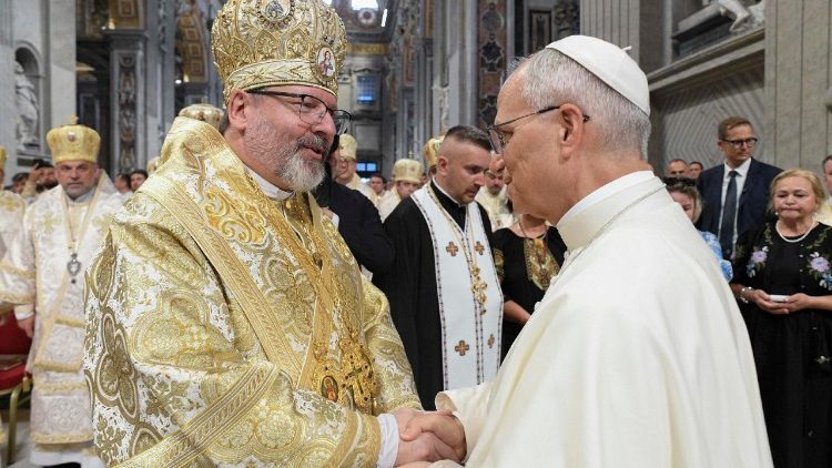 Pope Leo XIV greets bishops of the Ukrainian Greek Catholic Church