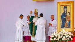 Papa Leone XIV al termine della messa conclusiva del Giubileo dei Giovani