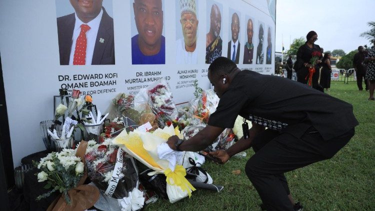 Nelaimės aukų pagerbimas Ganos sostinėje Akroje