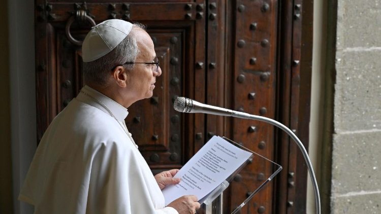 Pope Leo XIV celebrates Angelus prayer in Castel Gandolfo, Italy