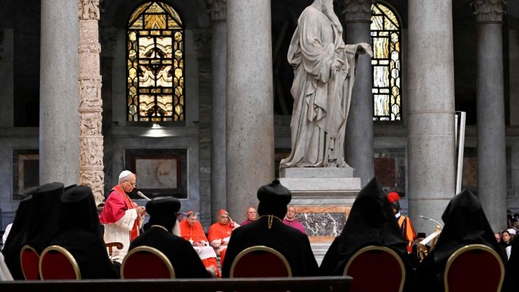 Падчас успаміну мучанікаў і сведак веры XXI стагоддзя ў Базіліцы Святога Паўла па-за Мурамі 