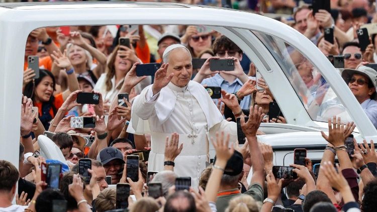 संत  पापा लियो आमदर्शन समारोह में