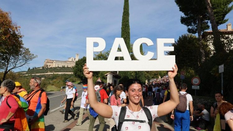 Удзельнікі Маршу міру ў Асізі