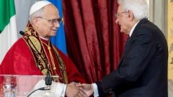 அரசுத்தலைவர் செர்ஜோ மத்தரெல்லா அவர்களுடன் திருத்தந்தை பதினான்காம் லியோ