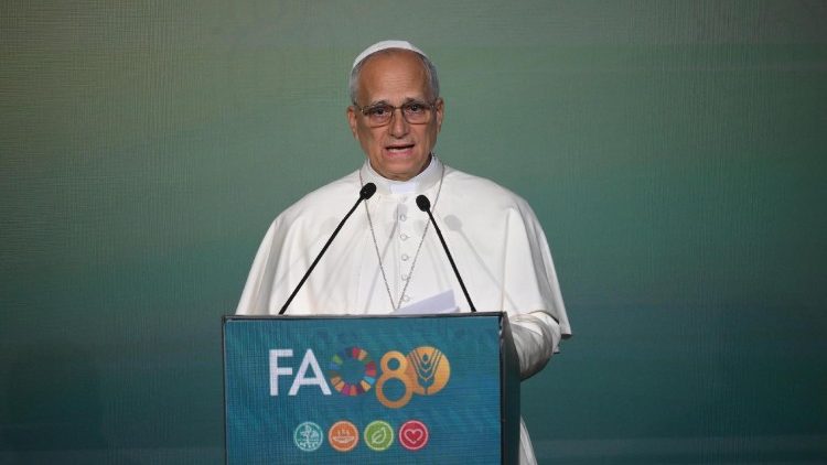 Papa Leon al XIV-lea la sediul FAO de la  Roma, joi, 16 octombrie 2025: Salut adresat participanților la Adunarea generală FAO, în contextul împlinirii a 80 de ani de la fondare