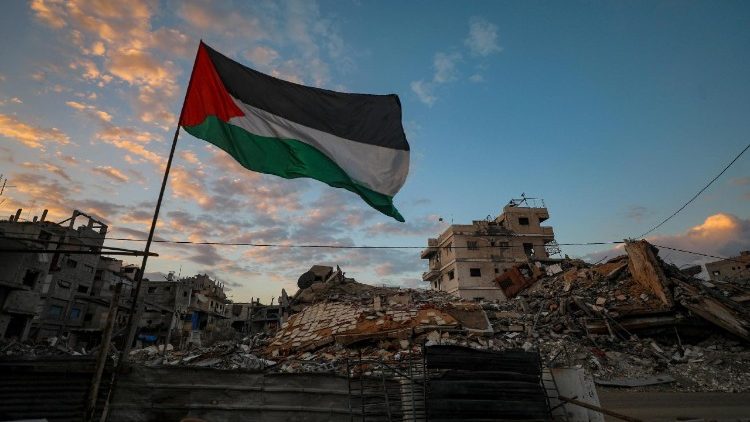 गज़ा में फिलिस्तीनी ध्वज