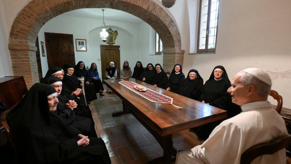 Pope Leo XIV holds mass and lunch with Augustinian nuns of Montefalco
