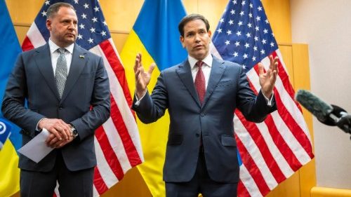 Il capo dell'Ufficio di presidenza ucraino Andriy Yermak e il segretario di Stato Usa, Marco Rubio