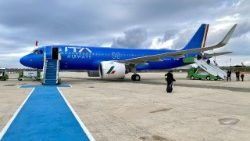 L'avion conduisant le Pape au Liban.