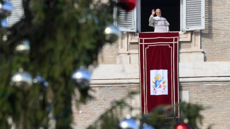 Pope Leo XIV prays the Angelus in St. Peter's Square