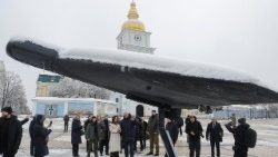 Eine russische Drohne in Kyiv