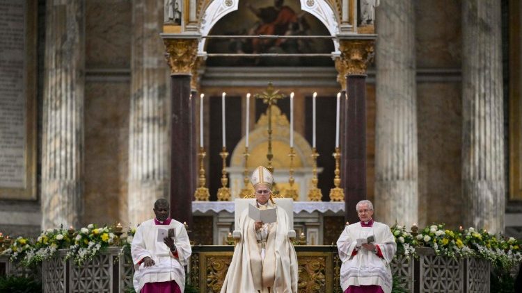 Pope Leo XIV leads Vespers in Rome
