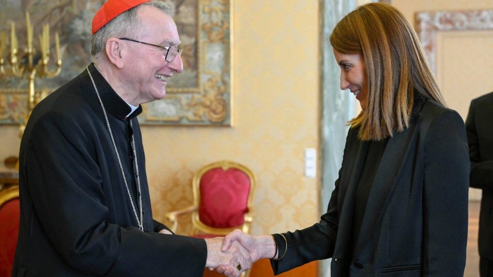 Pope Leo XIV meets President of the European Parliament Roberta Metsola at the Vatican
