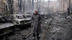 Bombardeo de un área residencial en Kramatorsk, Ucrania. 