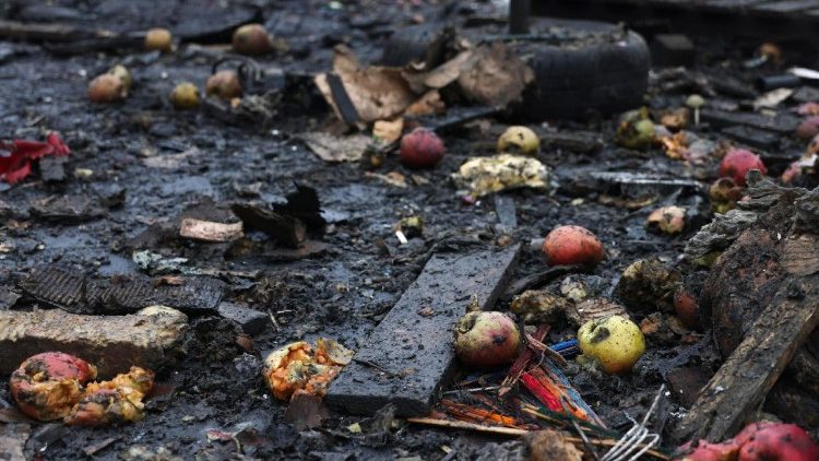 The scene of an overnight Russian attack on a residential area in Odesa, Ukraine, 12 February 2026, amid the ongoing Russian invasion. At least one person was injured, and 23 others needed psychological help, following the latest overnight Russian attack on the residential area and a marketplace in Odesa, according to the State Emergency Service. EPA/IGOR MASLOV