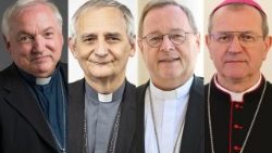 Кардинал Жан-Марк Авелін, кардинал Маттео Дзуппі, єпископ Ґеорґ Бетцінґ та архиєпископ Тадеуш Войда