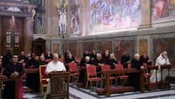 XIV. Leó pápa és a Római Kúria a nagyböjti lelkigyakorlaton a Vatikánban