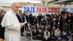 Леў XIV падчас пастырскага візіту ў рымскую парафію Унебаўшэсця Пана